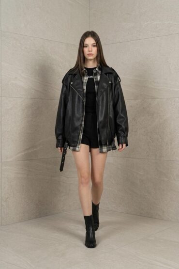 Ysl Deri Ceket CKT1002199 - Siyah