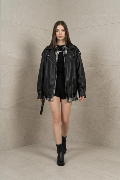 Ysl Deri Ceket CKT1002199 - Siyah