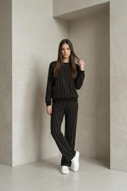 Taşlı İkili Takım - Siyah