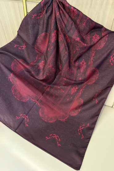 Sarmaşık Desen Pamuk İpek Şal -41200- Vişne Çürüğü