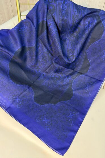 Sarmaşık Desen Pamuk İpek Şal -41200- Morcivert