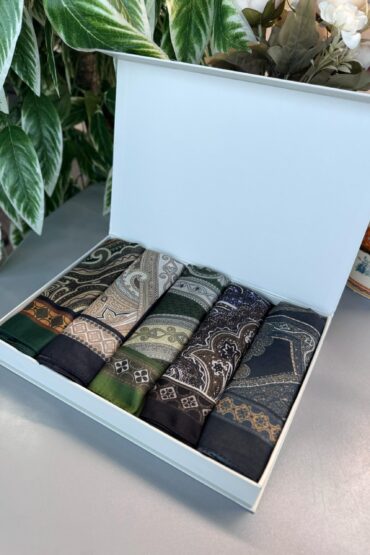 Etnik Desen Pamuk Şal Avantajlı Kutu Set
