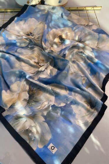 Rosaline Desen Pamuk İpek Şal-13000-Mercan