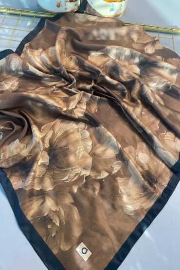 Rosaline Desen Pamuk İpek Şal-13000-Zeytin Yeşili