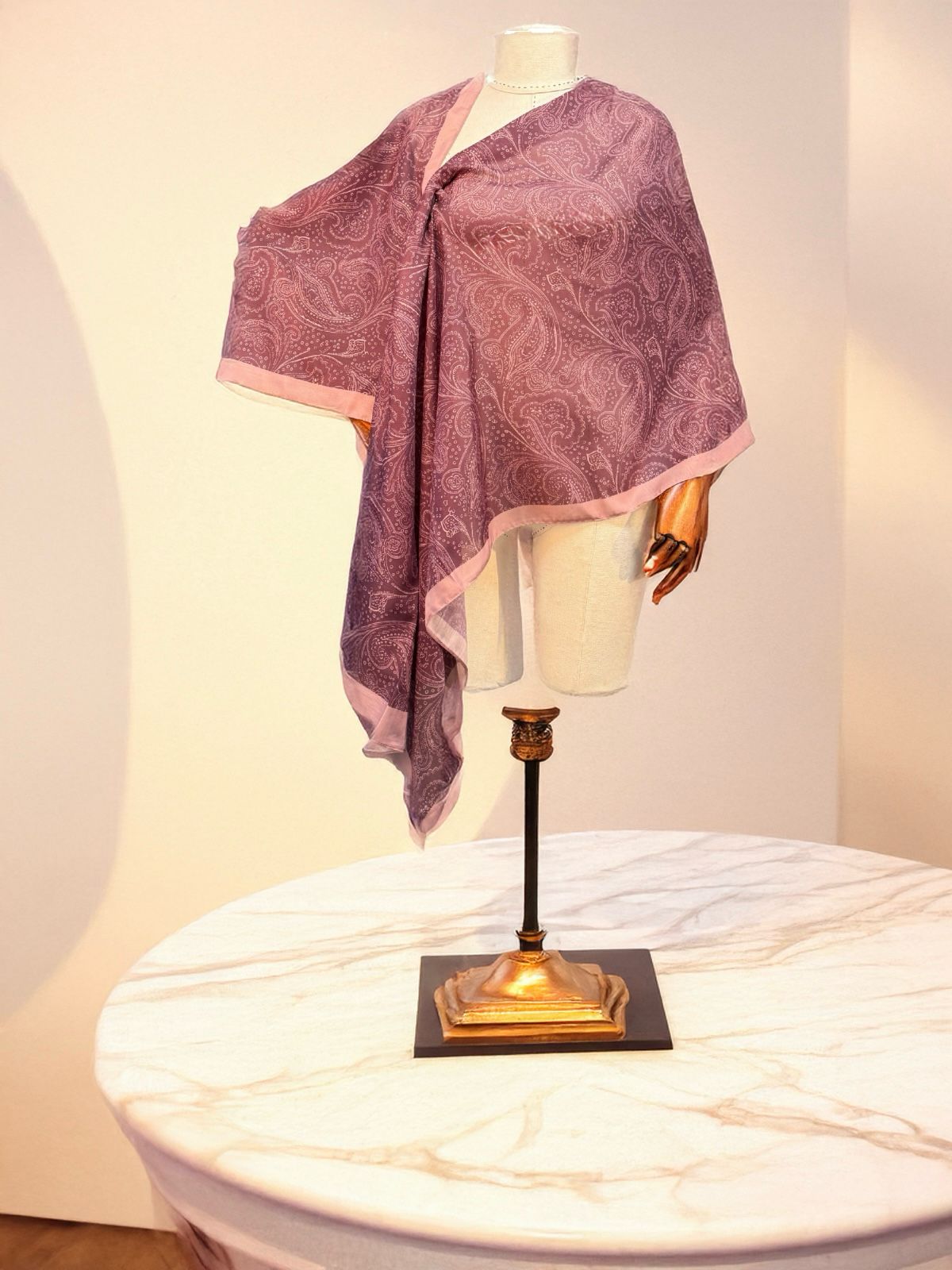 Gül Kurusu Zenya Desen Pamuk Soft Şal