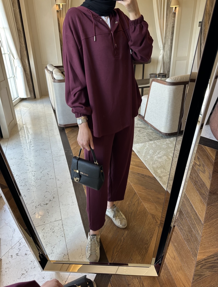 Velora Oys İkili Takım TK100287 - Bordo