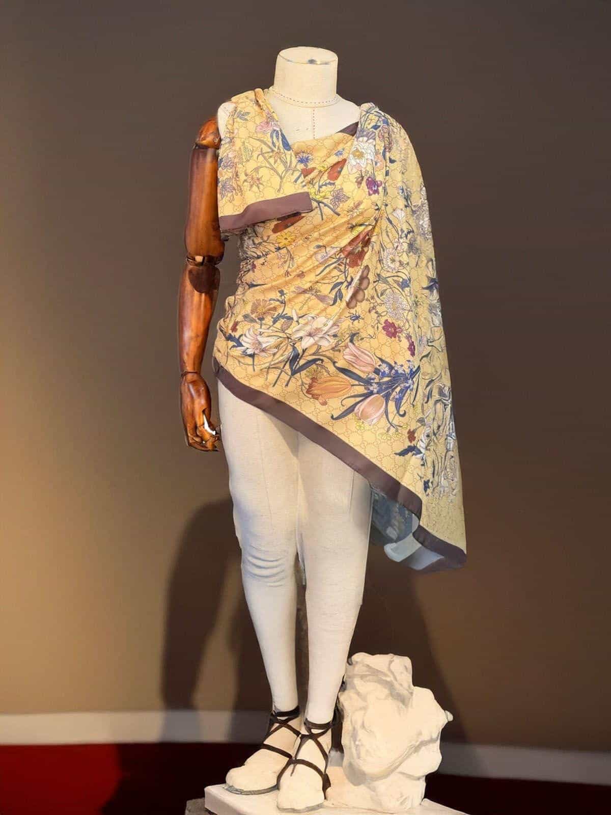 Camel Gucci Desen Pamuk Şal