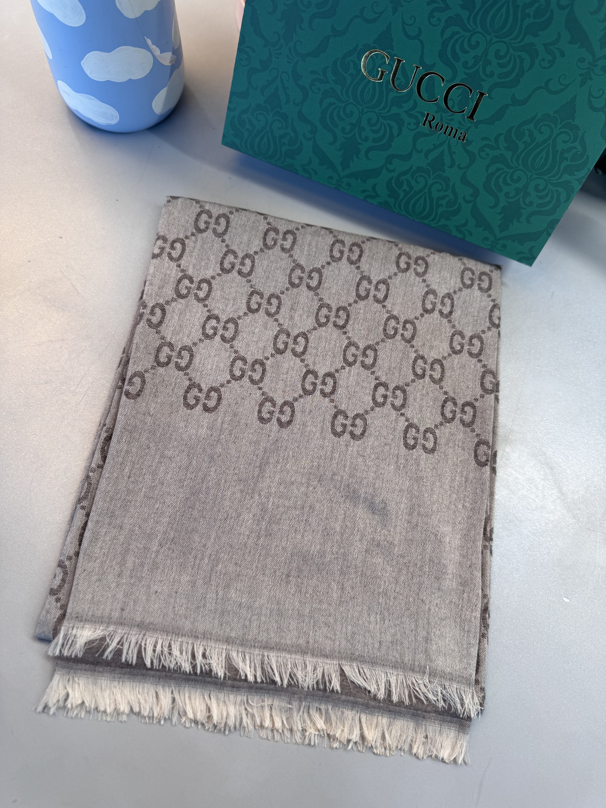 A Kalite İthal Yün İpek Şal - Açık Vizon