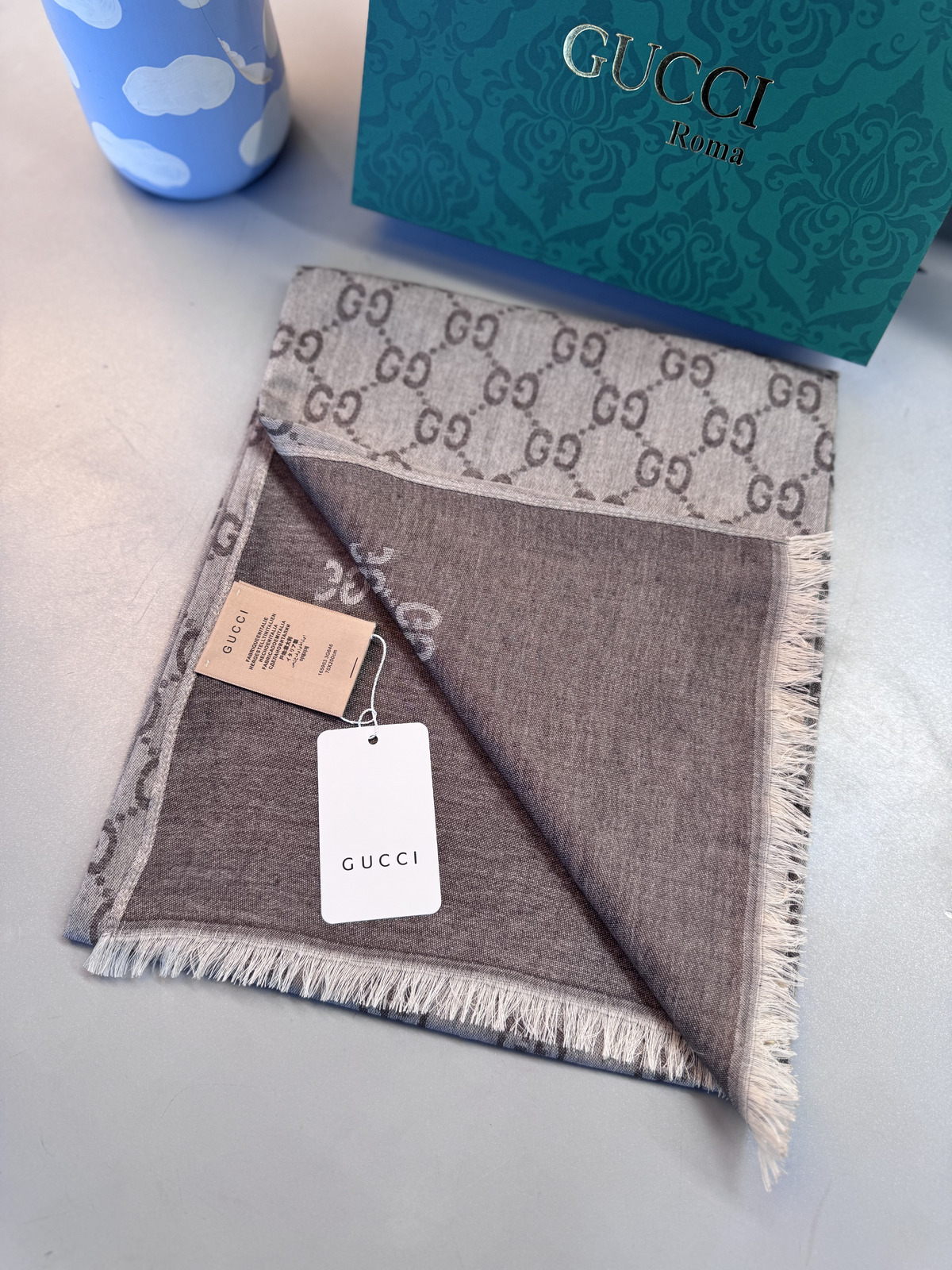 A Kalite İthal Yün İpek Şal - Açık Vizon - Görsel 2