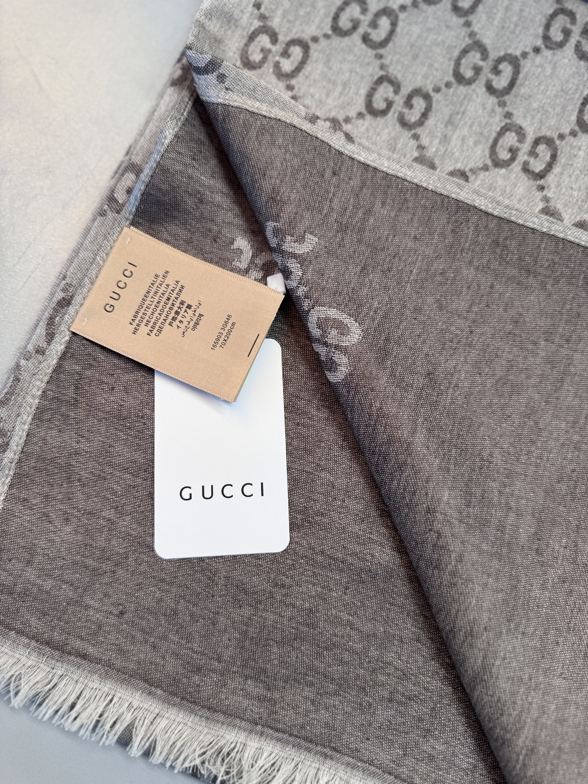 A Kalite İthal Yün İpek Şal - Açık Vizon - Görsel 3