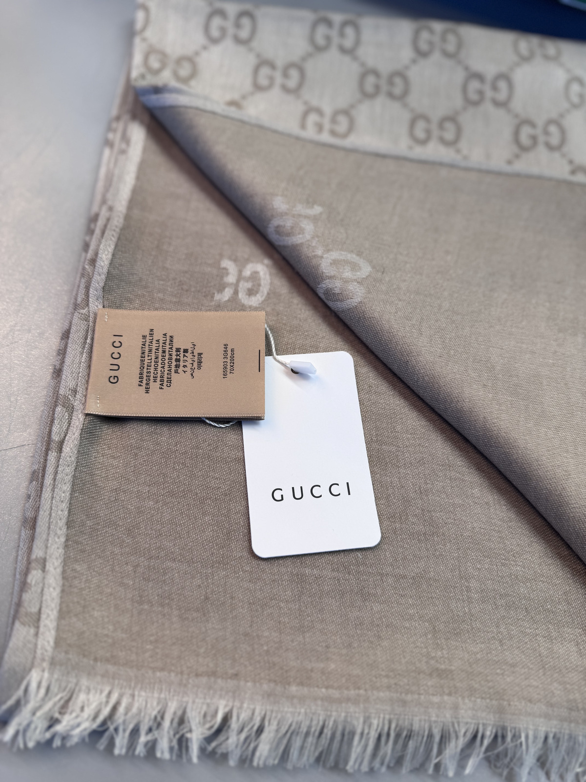 A Kalite İthal Yün İpek Şal - Bej - Görsel 2