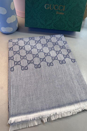 A Kalite İthal Yün İpek Şal - Kot Mavi