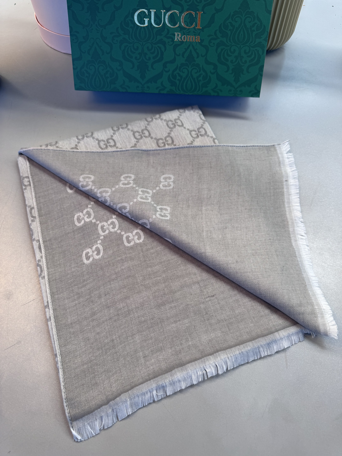 A Kalite İthal Yün İpek Şal - Duman - Görsel 2