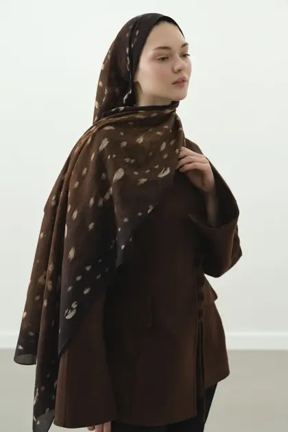 Fawn Ceylan Desen Şal -Kahve