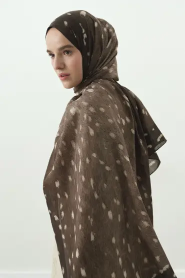 Fawn Ceylan Desen Şal - Vizon