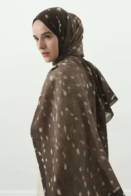 Fawn Ceylan Desen Şal - Vizon