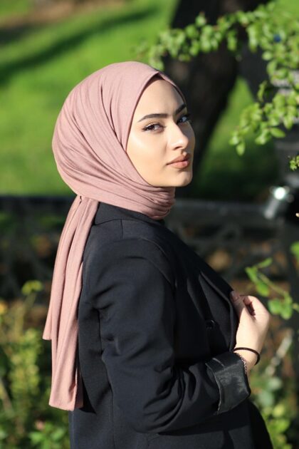 Penye Şal Hijap Modeli - İncir