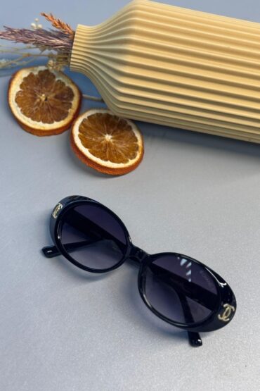 Chanel 5808 Oval Logo Güneş Gözlüğü-  Mor degrade cam