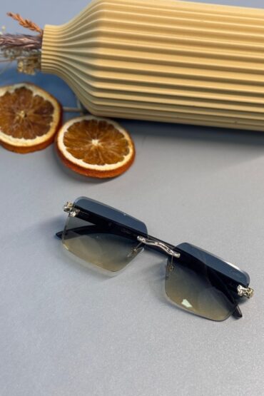 Cartier Santos Rimless Güneş Gözlüğü- Metalik Gri