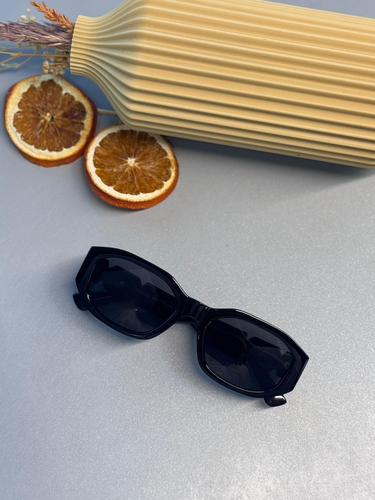 Gucci 5806 Hexagonal Güneş Gözlüğü- Siyah