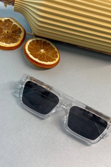 Versace Medusa Biggie Dikdörtgen Güneş Gözlüğü - Şeffaf