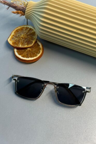 Gucci Metal Çerçeve Kare Gümüş Kadın Güneş Gözlüğü - Siyah