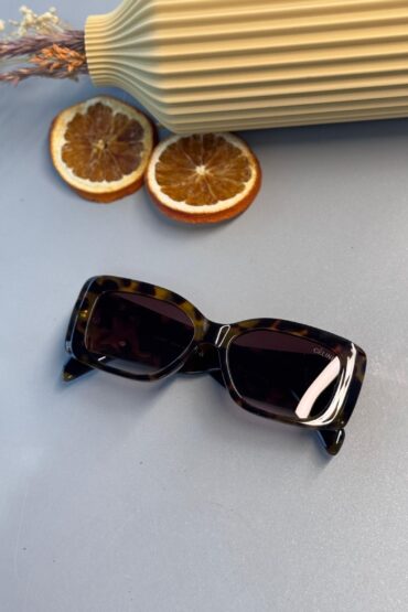 Celine Triomphe XL 01 CL - Dikdörtgen Güneş Gözlüğü - Leopar Kahve