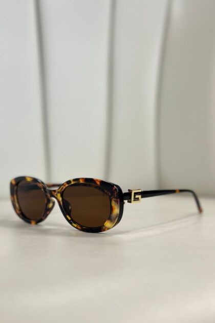 Gucci Oval Güneş Gözlüğü- Kahve