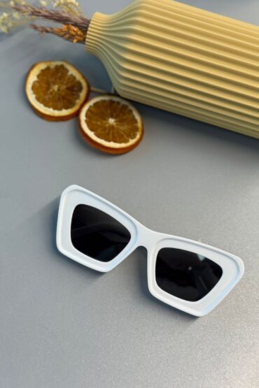 Loewe Anagram Bevelled LW Dikdörtgen Güneş Gözlüğü – Beyaz