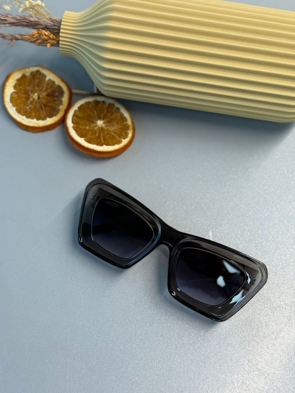 Loewe Anagram Bevelled LW Dikdörtgen Güneş Gözlüğü –Transparent Grey