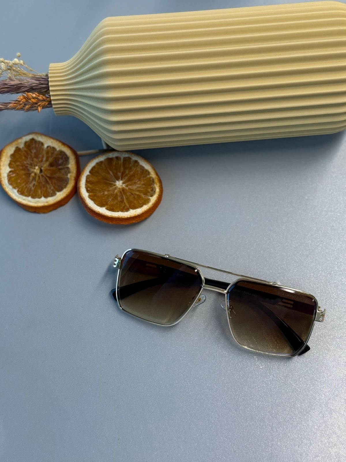 DITA Grand-Emperik Güneş Gözlüğü – Brushed White Gold / Cappuccino