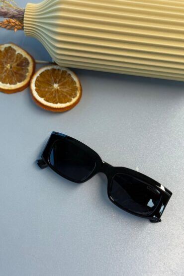 Gucci Unisex Dikdörtgen Asetat Güneş Gözlüğü- Siyah