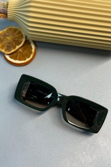 Chanel Dikdörtgen Güneş Gözlüğü - Yeşil