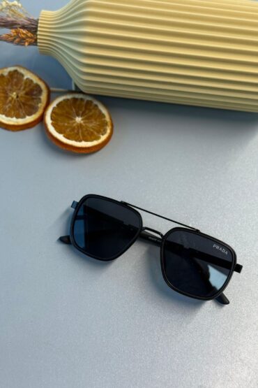 Prada PR 16VS Dikdörtgen Güneş Gözlüğü- Black