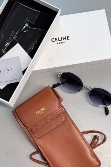 Celine Original Premium Full Set Güneş Gözlüğü - Gümüş Mavi
