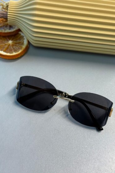 Mıu Mıu Özel Tasarım Köşeli Güneş Gözlüğü - Gold Siyah