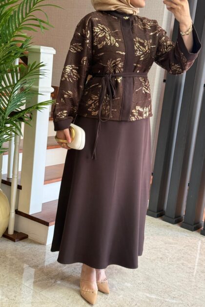 File Payet Etekli Takım - Kahve