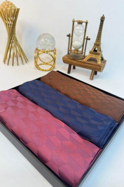 Qoza Desen 3'lü Jakar Şal Seti