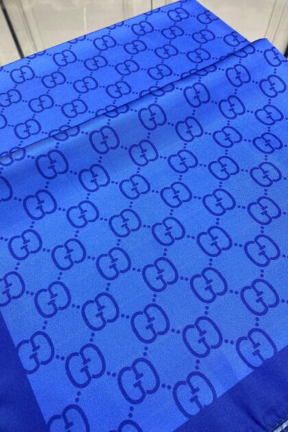 G Desen Twill İpek Şal - Saks - Organic ScarfsOrganic Scarfs