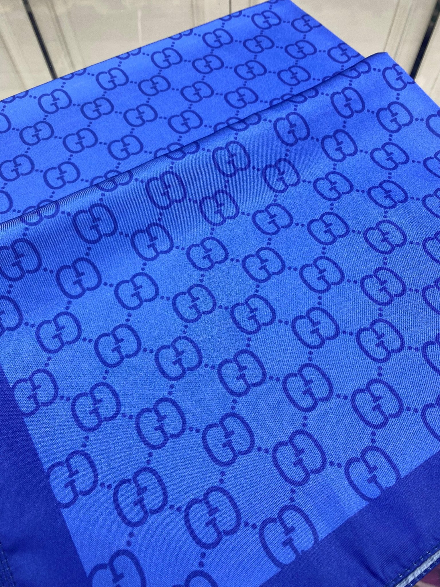 G Desen Twill İpek Şal - Saks - Organic ScarfsOrganic Scarfs